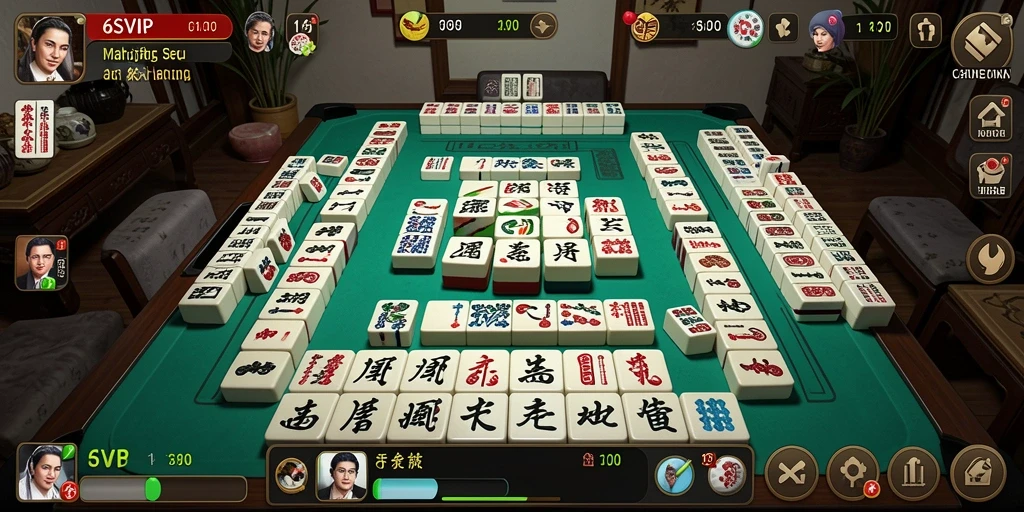 Screenshot 6SVIP menampilkan gameplay Mahjong yang seru dan menantang.