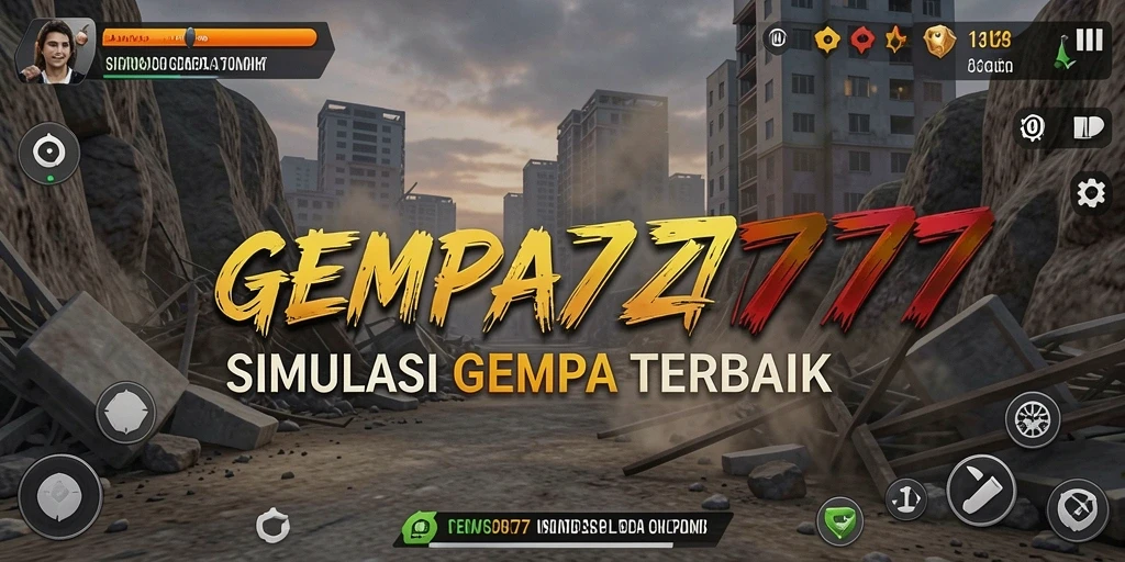 Screenshot utama GEMPA777 menampilkan aksi simulasi gempa yang mendebarkan.
