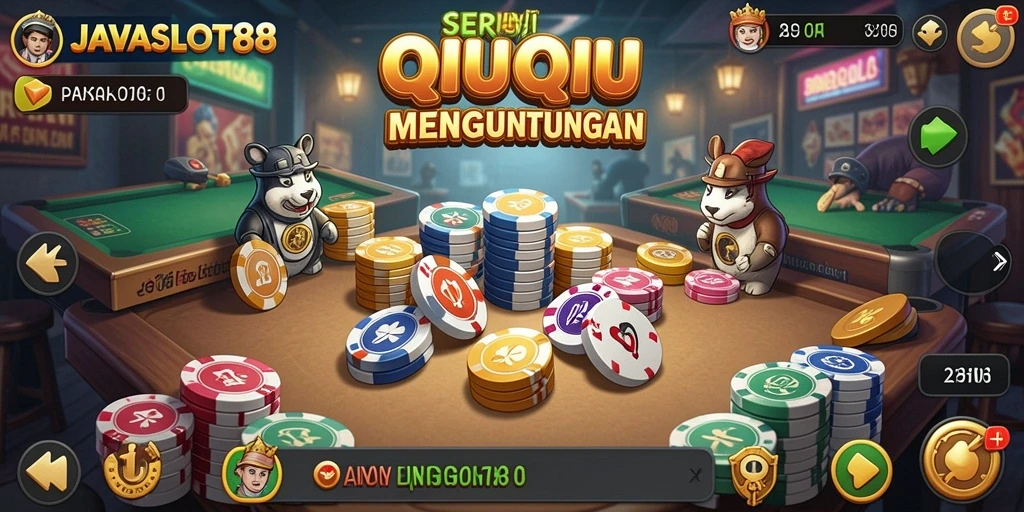 Tampilan gameplay menegangkan dari <strong>JAVASLOT88</strong> saat bermain QiuQiu.