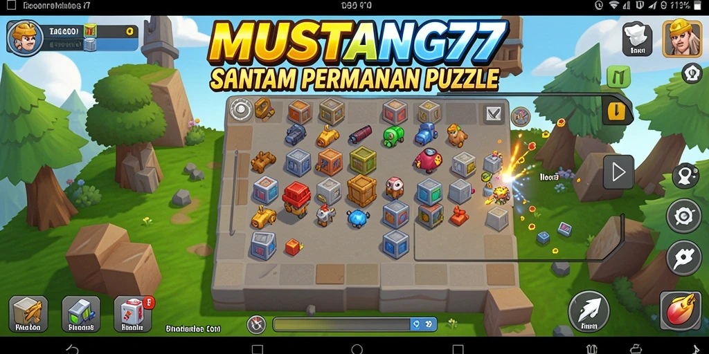 Screenshot gameplay MUSTANG77 yang menunjukkan puzzle yang menantang.