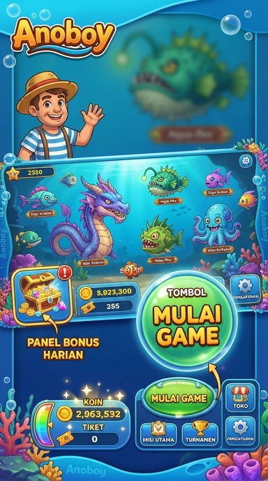 Tampilan antarmuka aplikasi anoboy yang sederhana dan menarik.